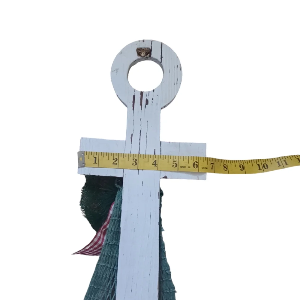 Nautical beachy theme anchor wall/door hanging seasonal decoration with pegs.